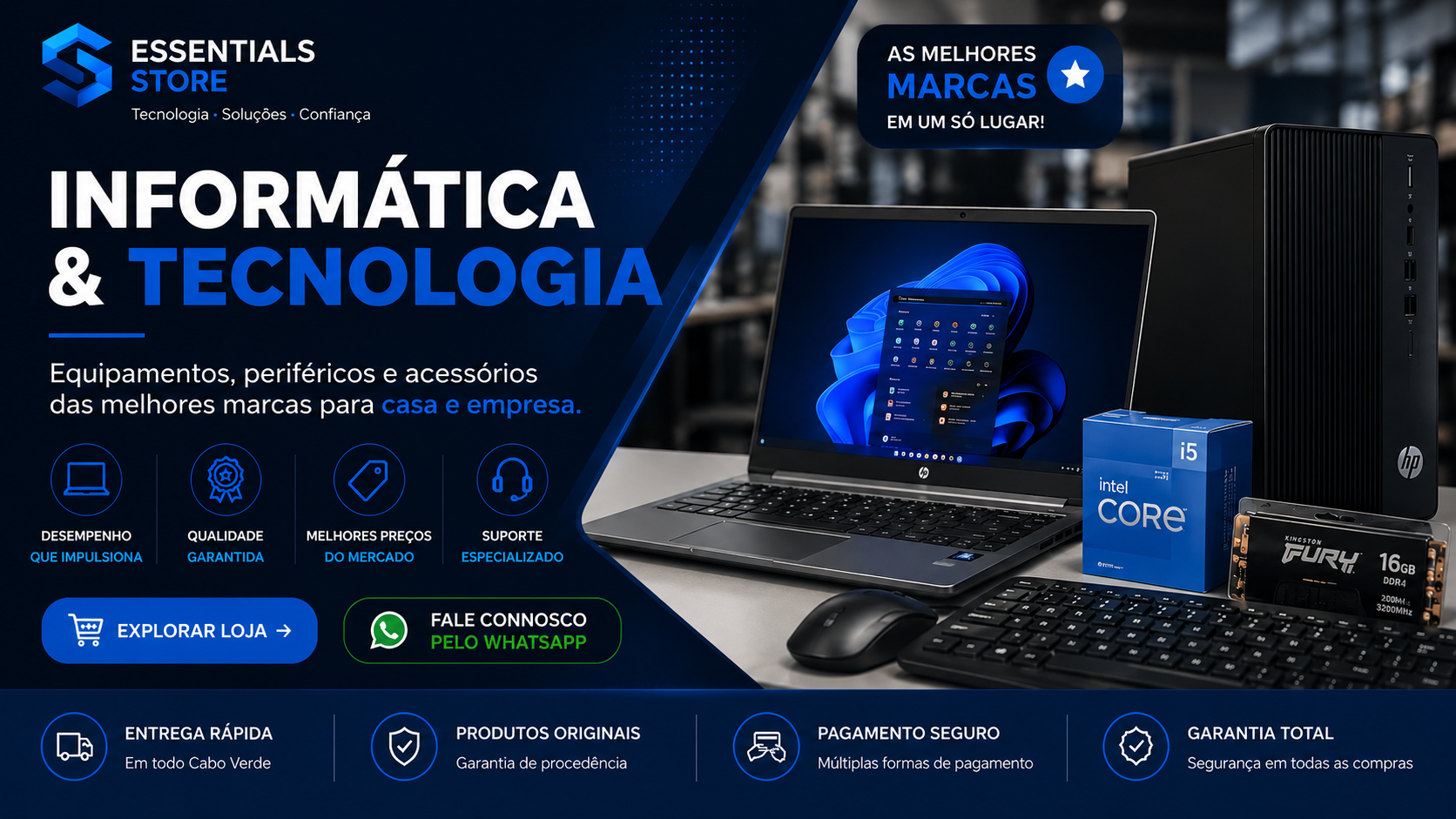 Informática e Tecnologia — Computadores, periféricos e acessórios das melhores marcas