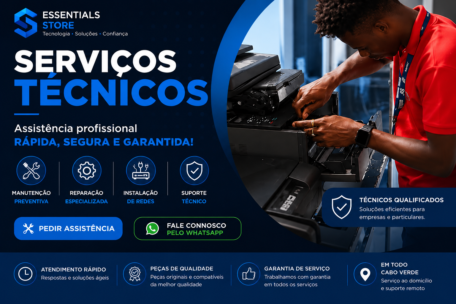 Serviços Técnicos — Assistência profissional rápida, segura e garantida