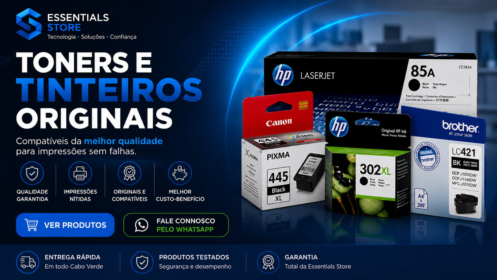 Toners e Tinteiros Originais — Compatíveis da melhor qualidade