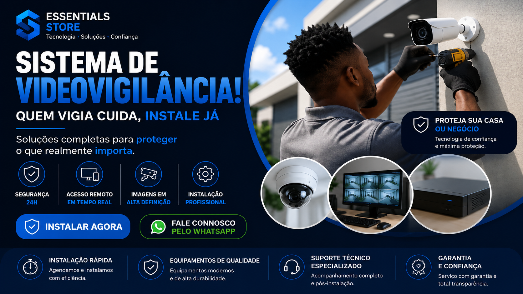 Sistema de Videovigilância — Soluções completas de CCTV para casa e negócio